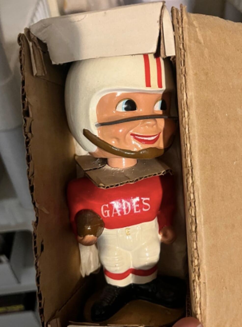 Vintage 1965 Bakersfield Renegades Gades Football Nodder Bobblehead w/ Box